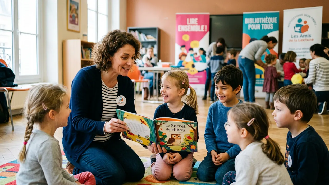 Séance de contes et lecture expressive avec de jeunes bénéficiaires